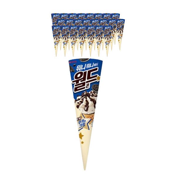 상품 이미지: [슈팅냉동] 롯데웰푸드 월드콘 쿠키앤크림 160ml, 24개