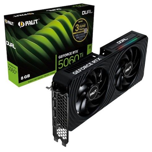 상품 이미지: PALIT 지포스 RTX 5060 Ti DUAL D7 8GB 이엠텍 그래픽카드
