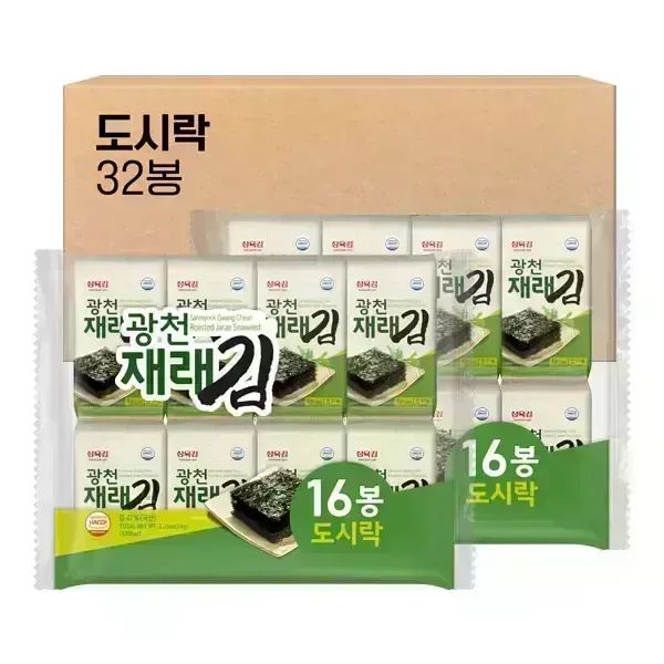 상품 이미지: [내일도착]삼육김 광천 재래 도시락김 4g, 32봉