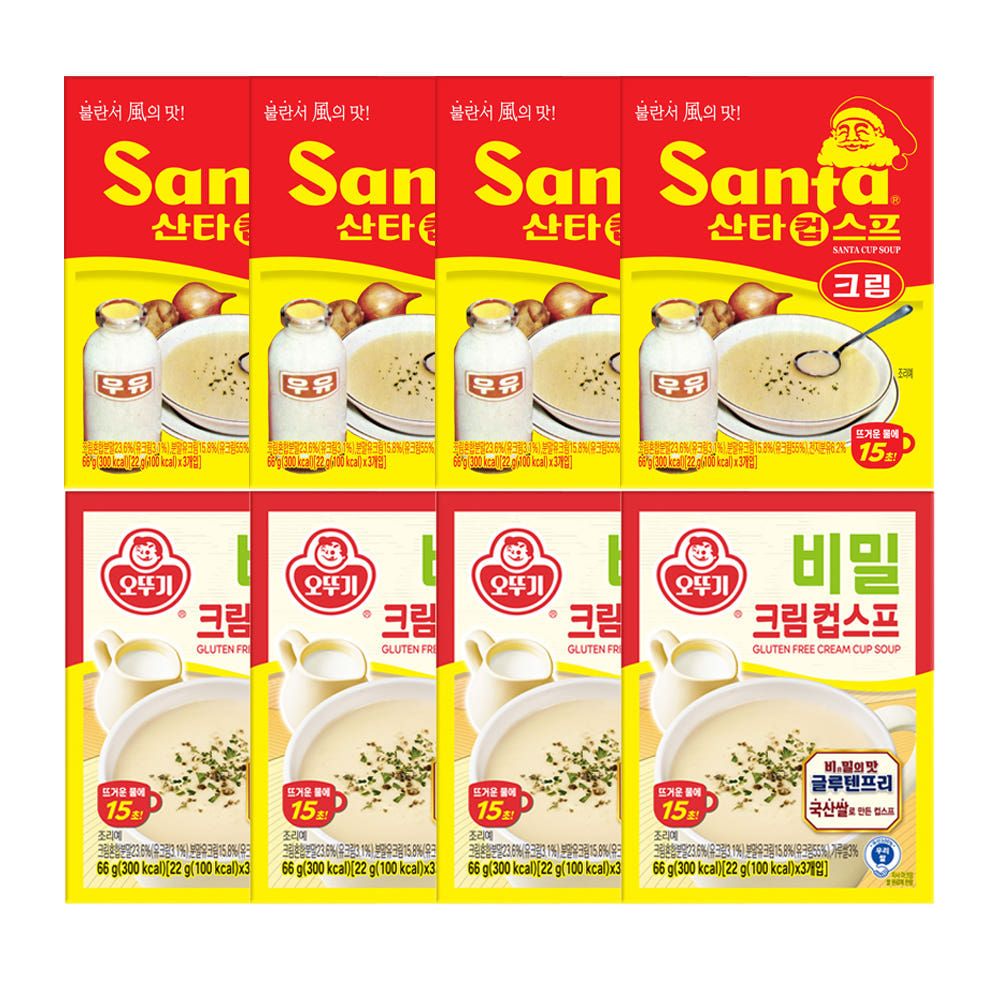 상품 이미지: 오뚜기 산타컵스프크림(22GX3) 4개+비밀 크림컵스프(2