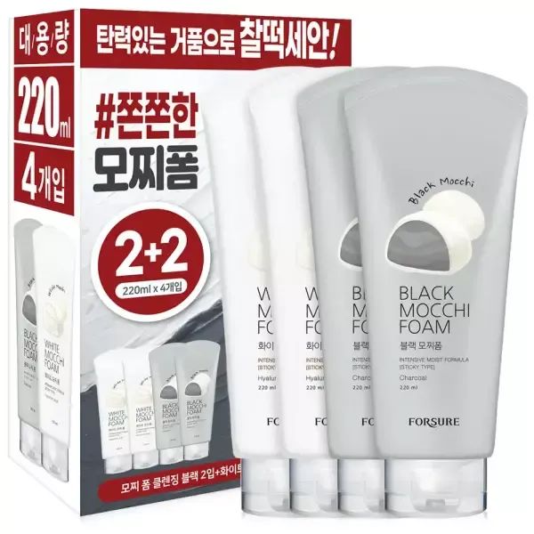 상품 이미지: 쫀쫀한 거품 대용량 모찌폼클렌징 220mlX4개 클렌징폼