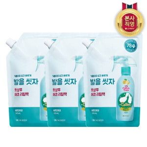상품 이미지: LG생활건강 온더바디 코튼풋 발을씻자 풋샴푸 리필 레몬 500ml x 3개
