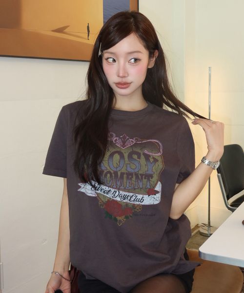 상품 이미지: 빈티지 그래픽 포인트 오버핏 반팔 티셔츠 OW6ME5500
