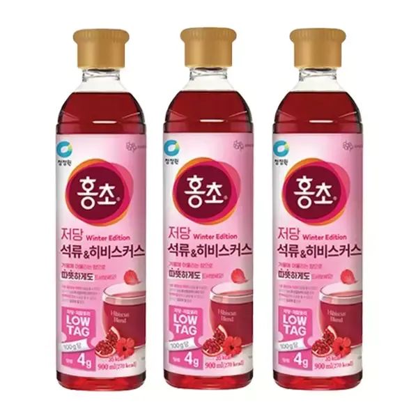 상품 이미지: 청정원 저당홍초 석류히비스커스 900ml, 3개