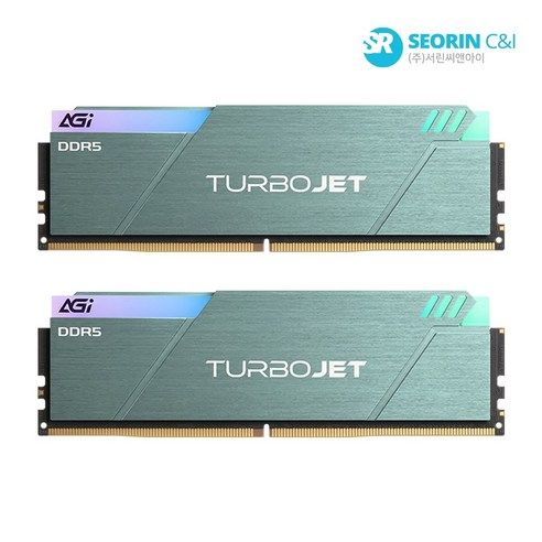 상품 이미지: AGI DDR5-6000 CL30 TURBOJET UD858 RGB 블루그린 패키지 서린 (32GB(16Gx2))