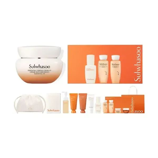 상품 이미지: 설화수 NEW 탄력크림EX 기획세트 75ml, 1개+증정(플리츠 파우치백 포함 11종 샘플+쇼핑백, 1개)