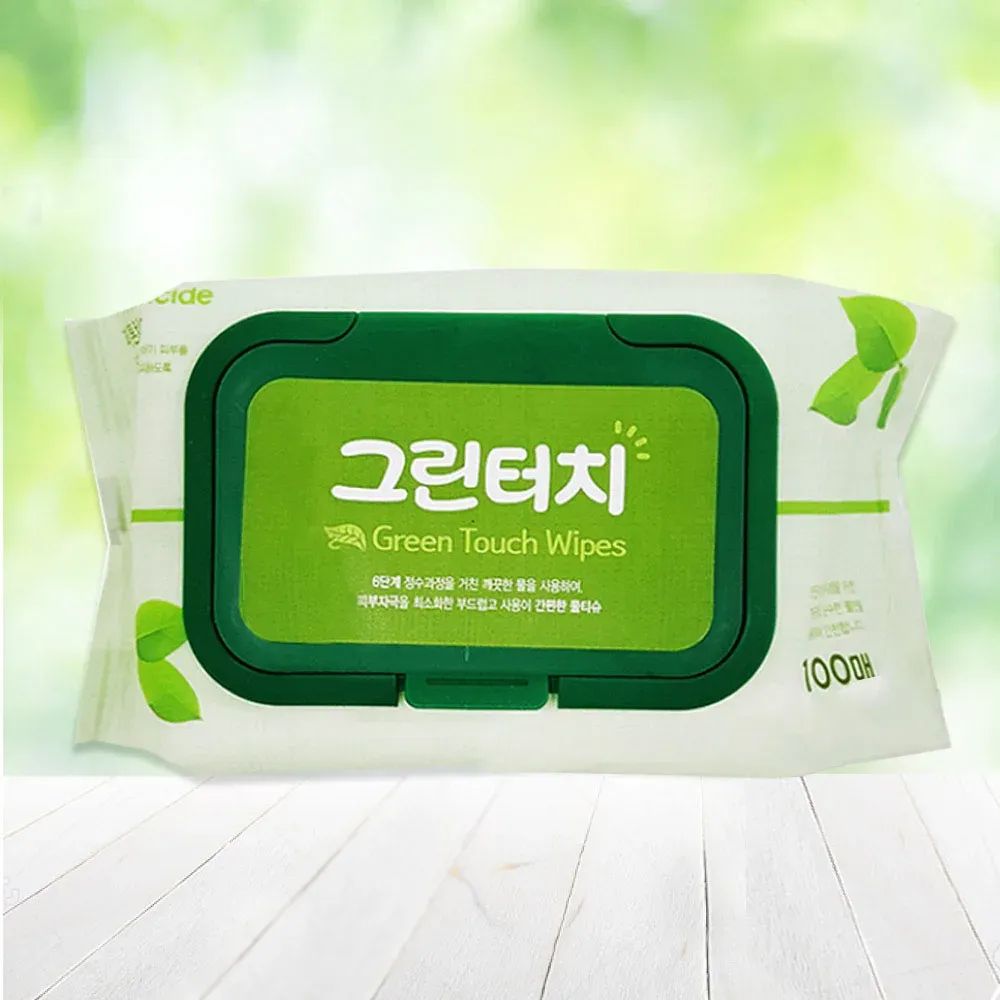 상품 이미지: 그린터치 물티슈(100매입) 1개 대용량 순한물티슈 캡형