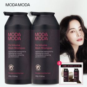상품 이미지: 모다모다 프로 에어랩 볼륨 블랙샴푸 300gx2개+10일샤쉐 / 3D 볼륨특화 새치커버 샴푸