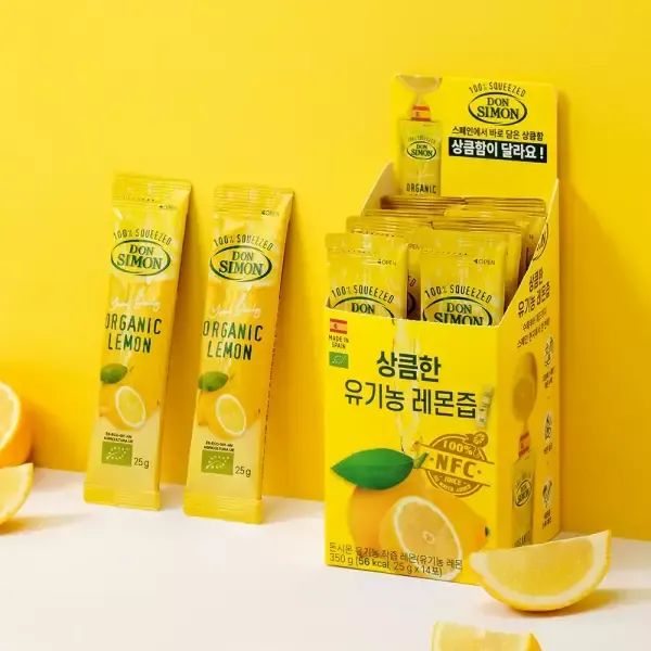 상품 이미지: [돈시몬 공식] 유기농 레몬즙 100% 25g x 14포 레몬스틱 1박스