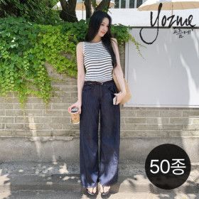 상품 이미지: (15+15%)요즘에 여성 빅사이즈/텐셀진/여름/면/쿨링/청바지/데님/밴딩/린넨/부츠컷