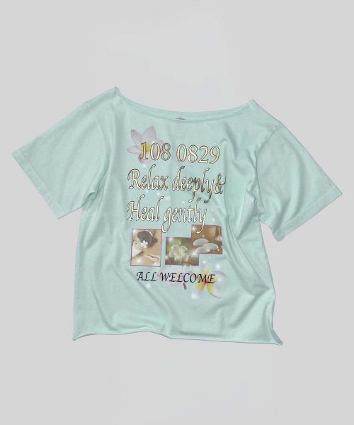 상품 이미지: Healing Off-Shoulder Tee Baby Blue
