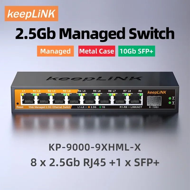 상품 이미지: KeepLiNK 2.5Gb 관리형 스위치(8포트 2.5Gb 이더넷 1포트 10G SFP+ 포함)