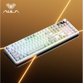 상품 이미지: (신상)Aula 독거미 아우라 F108 pro 유무선 기계식 키보드 화이트 저소음 솜사탕축 /예약판매