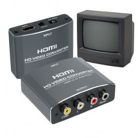 상품 이미지: 고급형 HDMI to AV 출력 컨버터 아날로그 영상 변환기 컴포지트 3RCA 레트로 고전 게임기 TV연결 변환 젠더