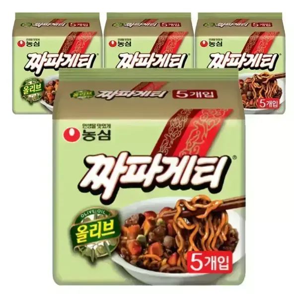 상품 이미지: 농심 올리브 짜파게티 140g, 5입(멀티), 4개