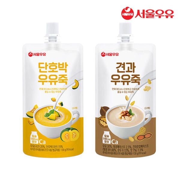 상품 이미지: 서울우유 견과우유죽(20개입) + 단호박죽(10개입) 130g