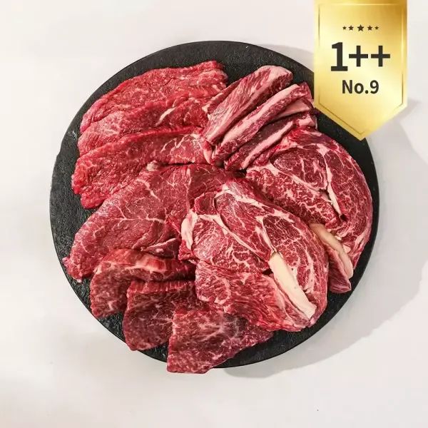 상품 이미지: 1++NO.9 등급 한우 구이모듬 600g (등심200g +갈비살 로스모듬 400g)