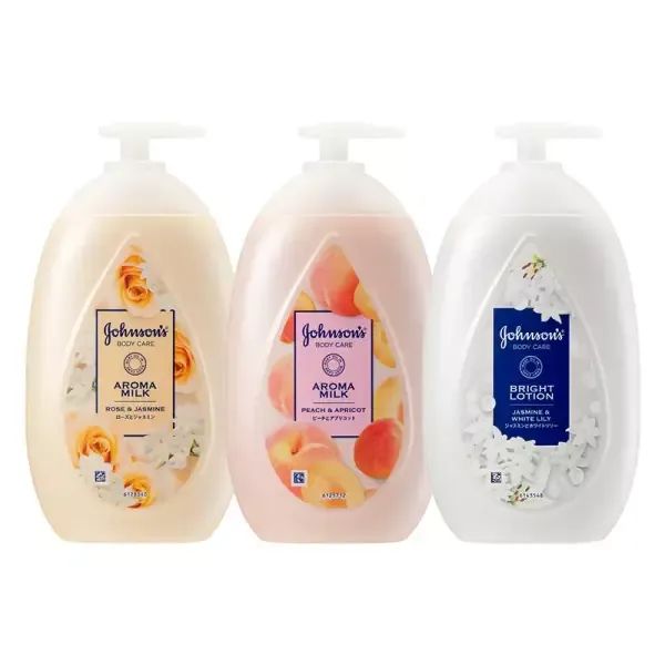 상품 이미지: 존슨즈뷰티 청순형광등로션 브라이트 쟈스민&릴리 500ml, 1개 + 물먹복숭아로션 아로마밀크 피치&애브리콘 500ml, 1개 + 아로마 밀크 로션 로즈&자스민 속광로즈 로션 500ml, 1개