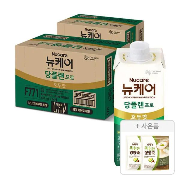 상품 이미지: 뉴케어 당플랜 프로 호두맛 230ml, 24입, 2개 + 증정(위(we)편한영양죽 40g, 2개)
