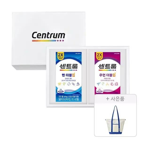 상품 이미지: 센트룸 맨&우먼 더블업 선물세트(맨 50정+우먼 50정), 1개+증정(스윔백, 1개)