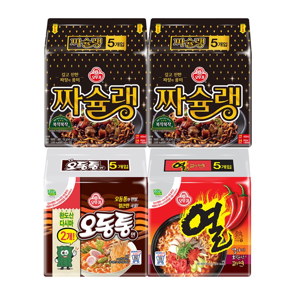 상품 이미지: 오뚜기 짜슐랭 145g 10개 + 오동통면 120g 5개 + 열라면 120g 5개