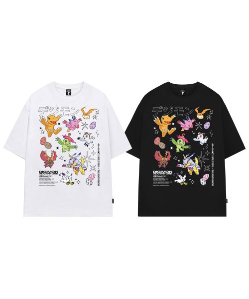 상품 이미지: [디지몬 어드벤처] Rookie Stage Digimon Overfit T-shirt_Color ver. - 2COLOR