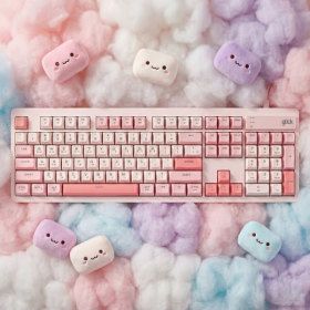 상품 이미지: 지클릭커 오피스프로 WK50 사일런스 M RGB 풀윤활 무소음 방수 무선 블루투스 키보드 104키 Coral