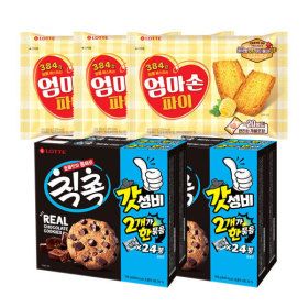 상품 이미지: 엄마손파이 254g X3개 + 롯데제과 칙촉 2번들(336g) X2개