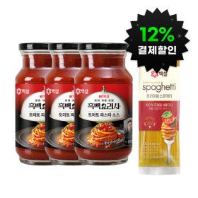 상품 이미지: (12%결제할인)CJ 백설 토마토 파스타소스 600G 3개 + 스파게티면 1개