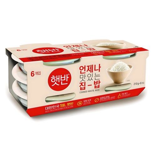 상품 이미지: 햇반 백미밥, 210g, 6개
