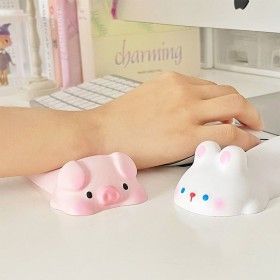 상품 이미지: 귀여운 마우스 키보드 손목 받침대 캐릭터 쿠션 패드 보호대/동물/모양/푹신한/받침/컴퓨터/책상/거치대
