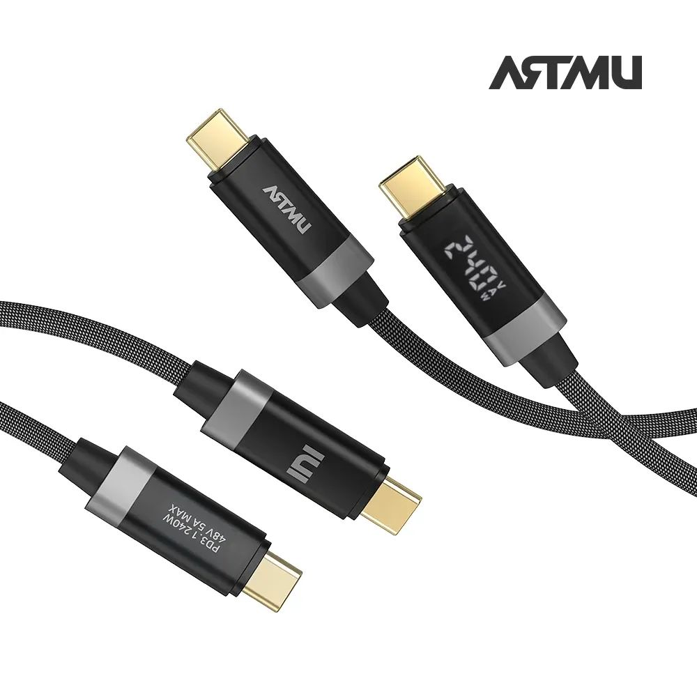 상품 이미지: 아트뮤 C타입 to C 100W 240W 5A PD LED 디스플레이 고속충전 케이블