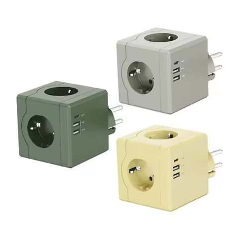 상품 이미지: 큐브 멀티탭 고용량 4000W USB-A C타입 멀티 콘센트 에코너 MT01