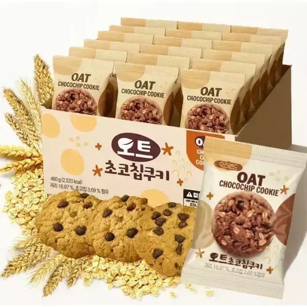 상품 이미지: 오트 귀리초코칩 쿠키 480g(40봉) 외 / 재구매 높은 인기 귀리쿠키