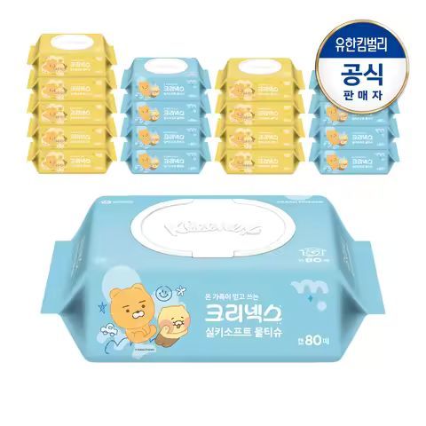 상품 이미지: 크리넥스 실키소프트 카카오 캡80매X18팩