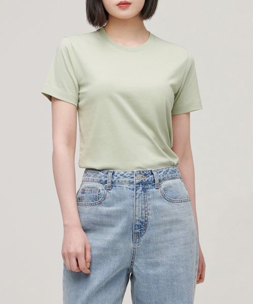 상품 이미지: [쿨탠다드] 우먼즈 베이식 크루 넥 티셔츠 [페일 그린]
