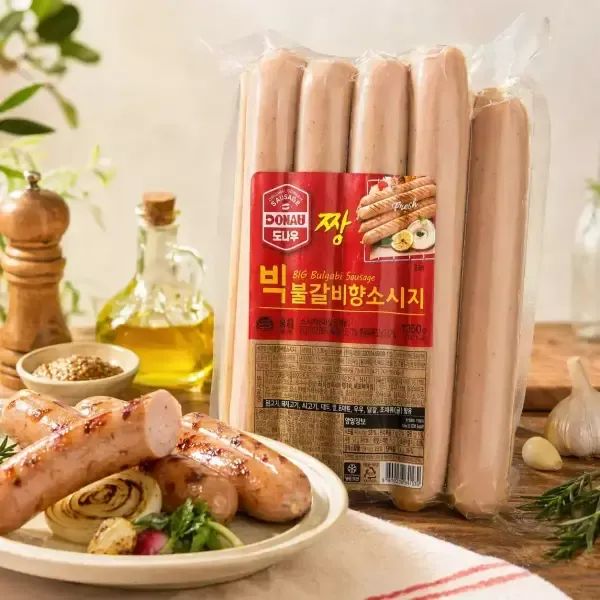 상품 이미지: [판다안주] 빅 불갈비향 소세지 1.35kg X 2팩 (총2.7kg)