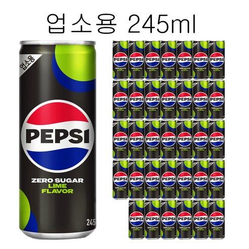 상품 이미지: 펩시 업소용 콜라 제로슈거 라임향, 245ml, 60개