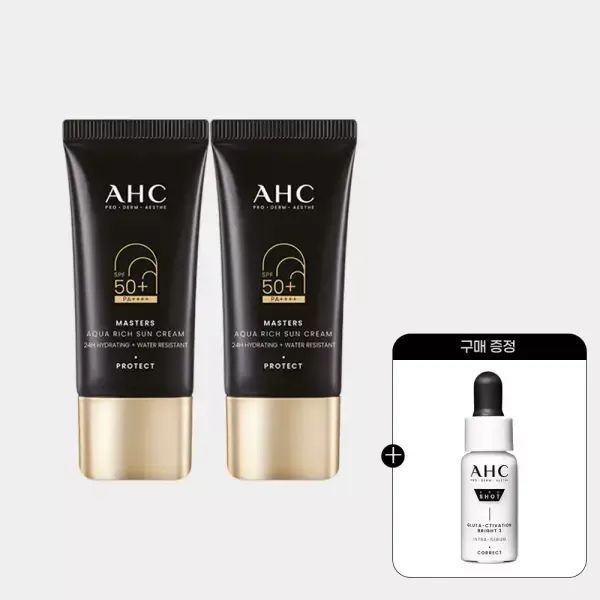 상품 이미지: AHC 마스터즈 아쿠아리치 선크림 듀오세트 30ml+(증정)프로샷 세럼 5ml