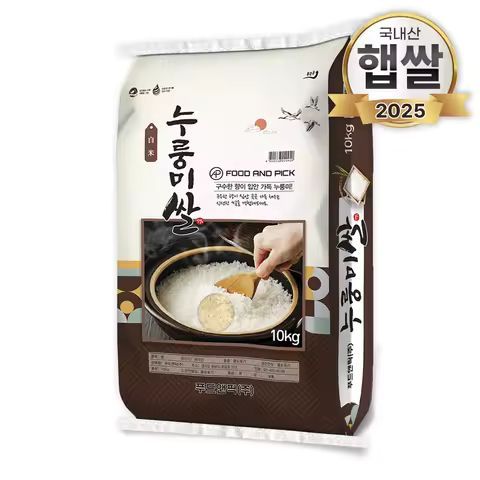 상품 이미지: [25년산 상등급쌀] 푸드앤픽 누룽미 쌀 10kg 단일품종 백미 향미