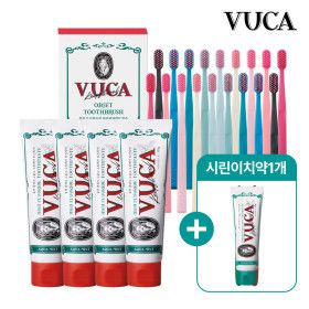 상품 이미지: (+시린이치약1개) VU.CA 오.브제 초미세 탄력모 칫솔 18개입+치약4개입