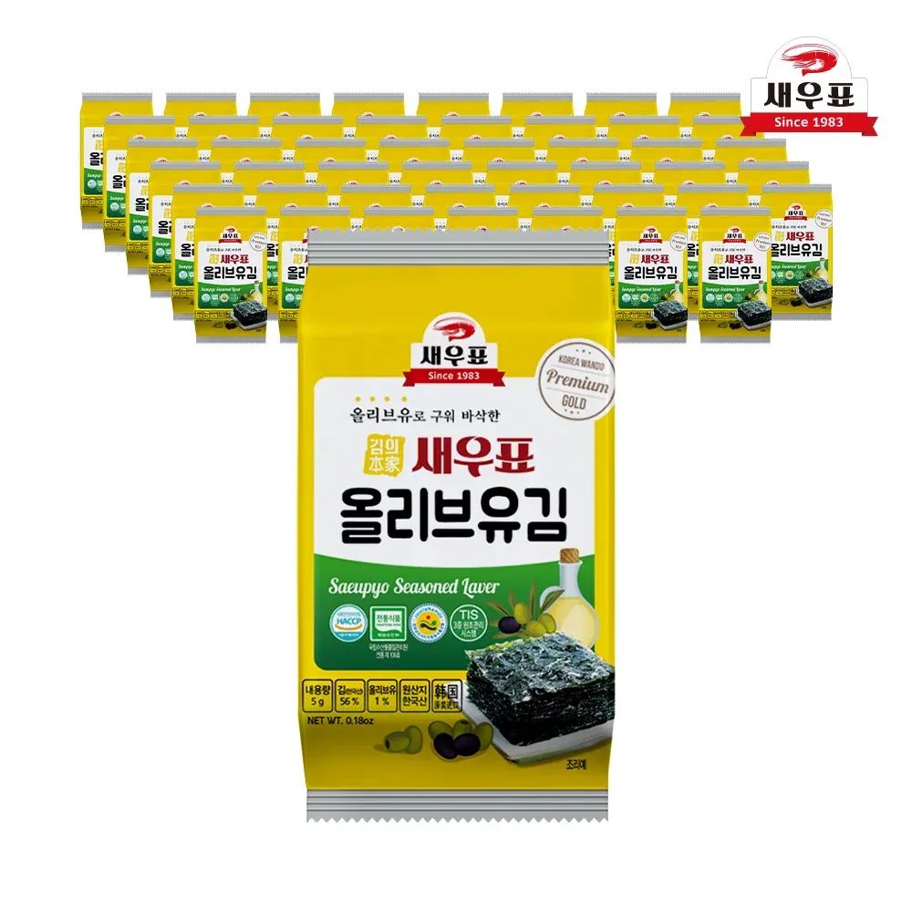 상품 이미지: 새우표 완도 올리브유 도시락김 5g x 48봉