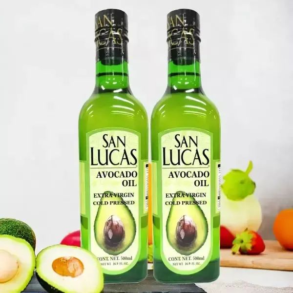 상품 이미지: San-Lucas 아보카도 오일 500ml x 2병 엑스트라버진 멕시코산 냉압착 HASS 아보카드 기름 아보카도유 식용