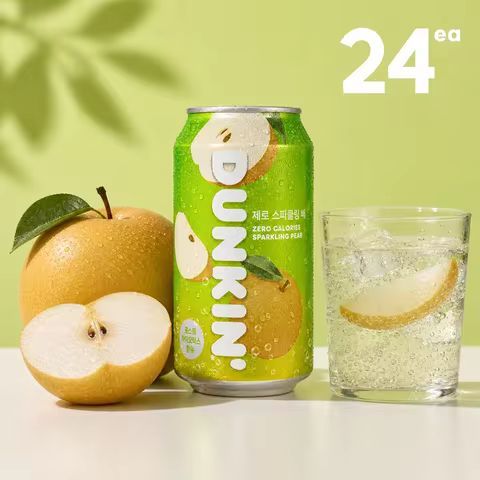 상품 이미지: 던킨 제로 스파클링 탄산음료 350ml (배 24개) / 캔 음료수 과자/음료/디저트