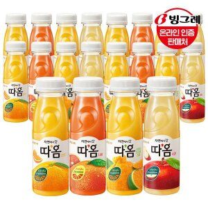 상품 이미지: 빙그레 따옴 주스 4종 20병 /천혜향/자몽/사과/오렌지
