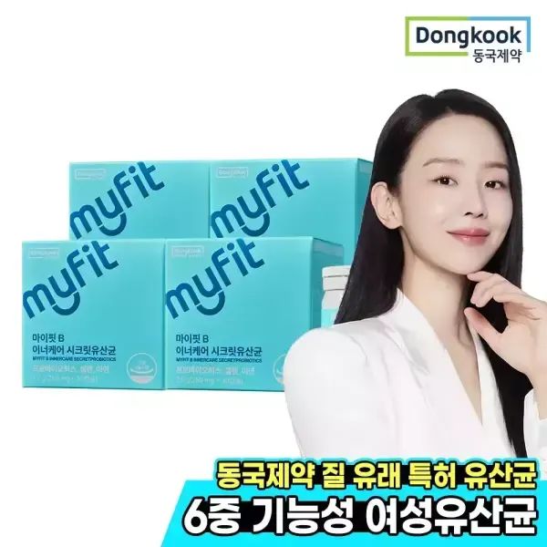 상품 이미지: 동국제약 마이핏B 이너케어 시크릿유산균 4박스 질 유래 특허 여성 VL8 50억 유산균 프로바이오틱스