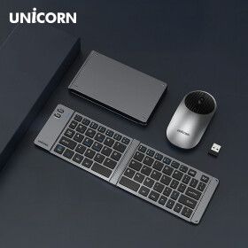 상품 이미지: 유니콘2.4G+블루투스 접이식 휴대용 키보드 마우스세트 C타입충전 BK-950SB
