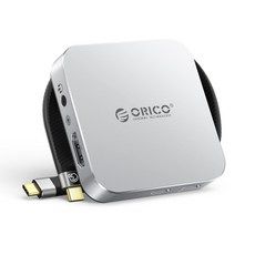 상품 이미지: 오리코 C타입 8 in 1 M.2 2230 NVMe 오디오 SD/TF 카드 슬롯 HDMI 4K@60Hz PD100W 도킹스테이션 MG7-G2, 실버, 1개
