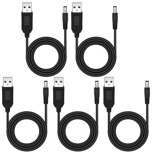 상품 이미지: 5V에서 12V 승압 USB 전원케이블 USB암수 DC 잭 변환 컨버터 케이블
