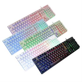 상품 이미지: 지클릭커 슈퍼히어로 G3 Plus 레인보우 LED 게이밍 키보드 104 화이트 WINIT